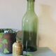 Green blown glass canister