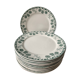 Lot de 12 assiettes plates XIXème Boch Frères Keramis, modèle Trifolium