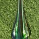 Green and red glass soliflore Sommerso Murano vase 1970