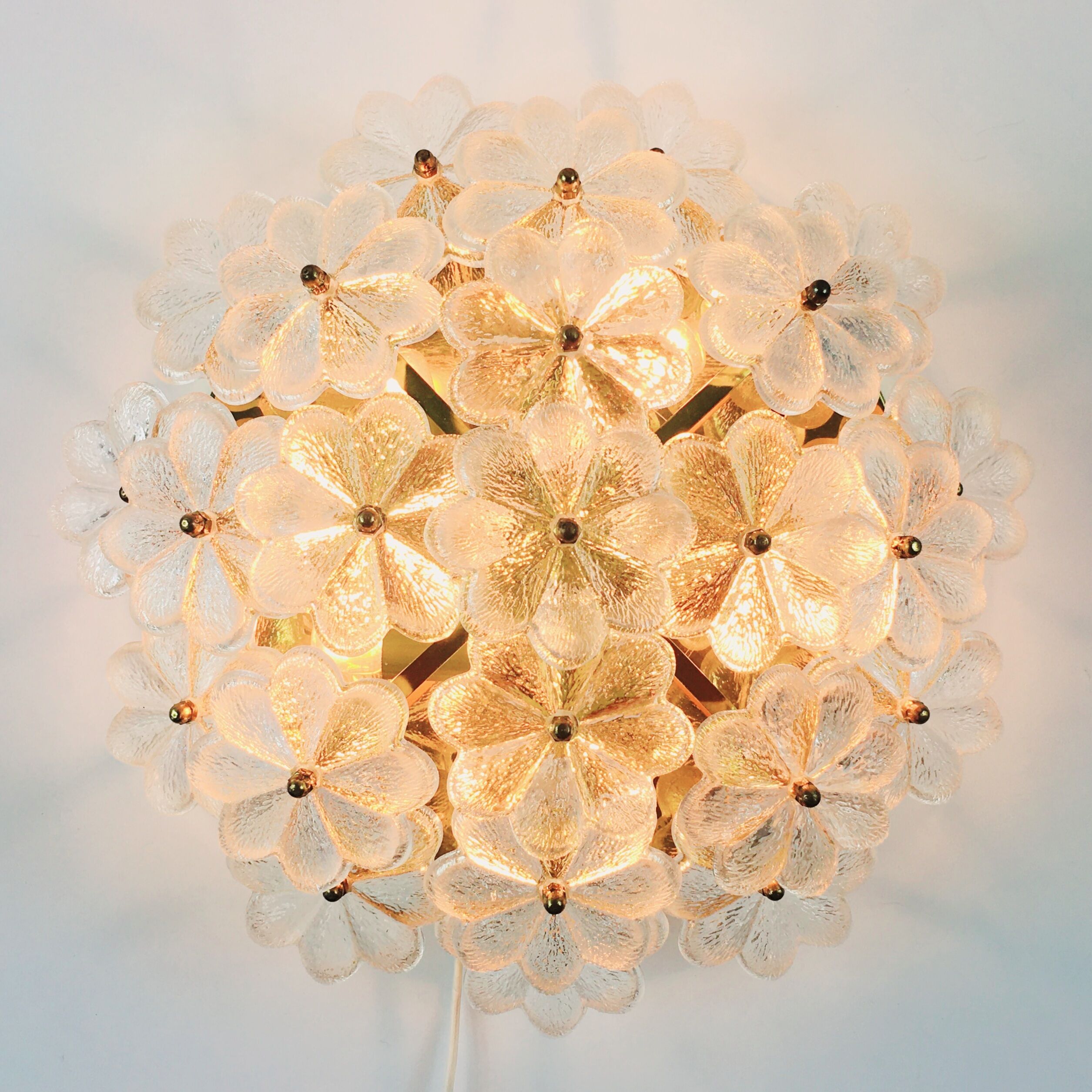 Mid-century floral ceiling light in Murano glass by Ernst Palme, Germany, 1970s
