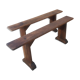 Pair of farm benches in rustic oak