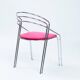 Ensemble de salle à manger vintage chromé avec velours rose, Italie, années 1970