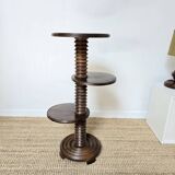 Charles Dudouyt style turned wood side table