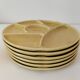6 compartmentalized plates Gien France – butter yellow shade