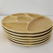 6 compartmentalized plates Gien France – butter yellow shade