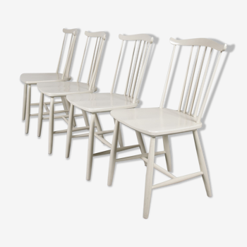 Chaises à barreaux en bois blanc Hagafors, 1960