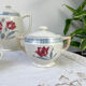 Vintage tea set in Sarreguemines flowered earthenware, "Troyes" model