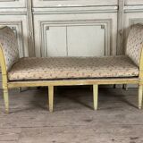 Directoire bench in carved wood and lacquered in shades of green, late eighteenth century