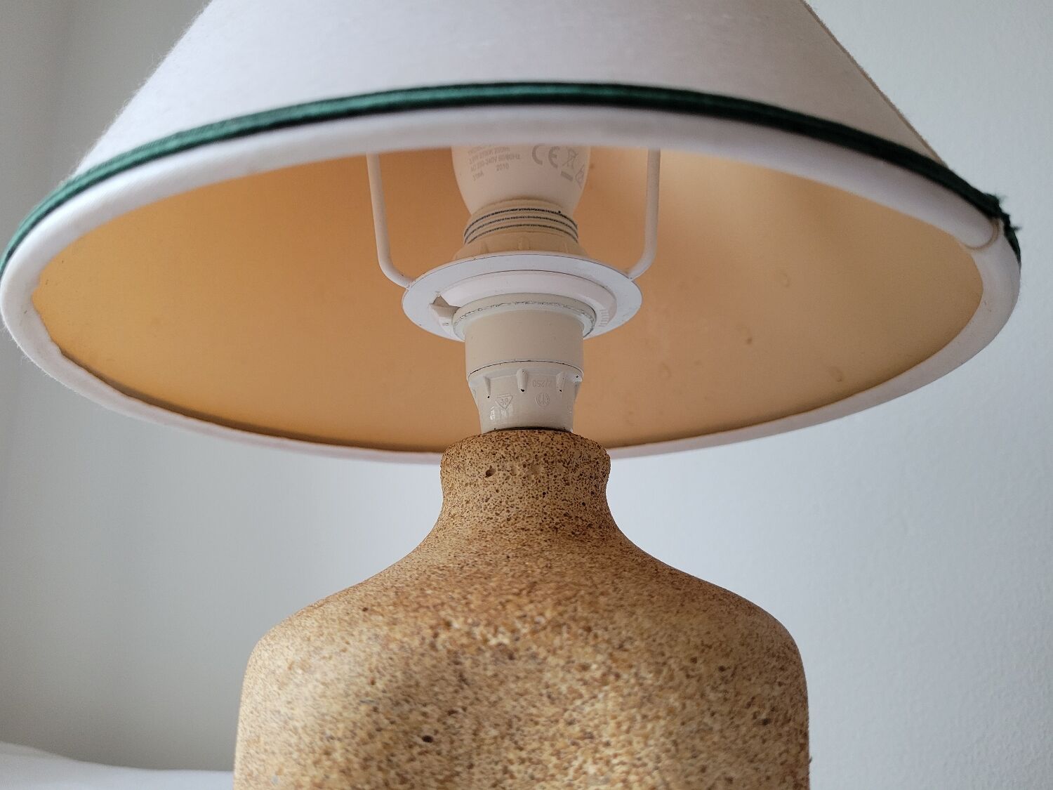 Reconstituted stone bedside lamp
