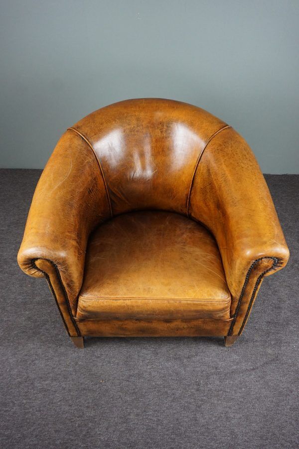 Sheep leather club chair