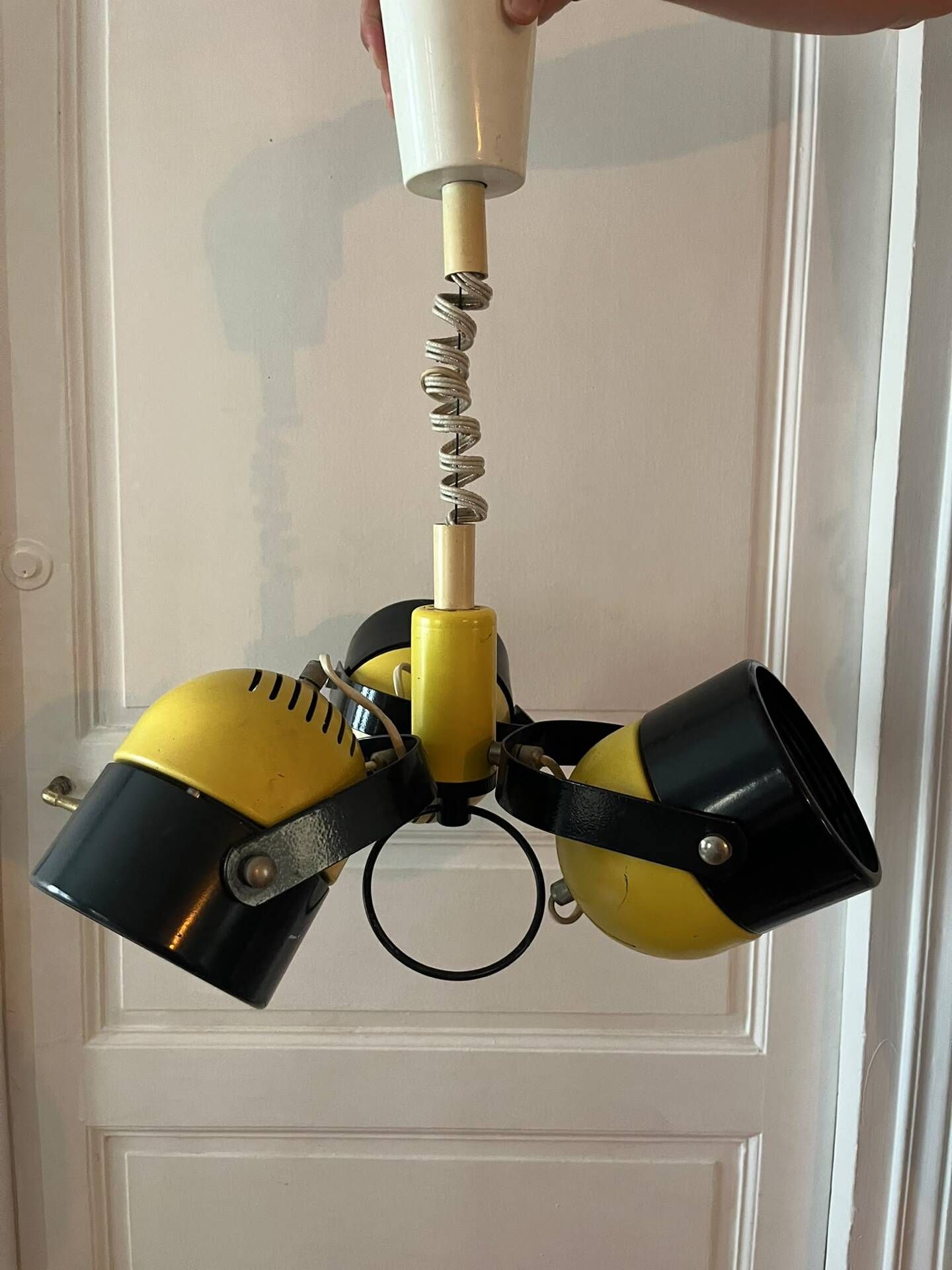Vintage space age lamp metal 3 eyeball globes