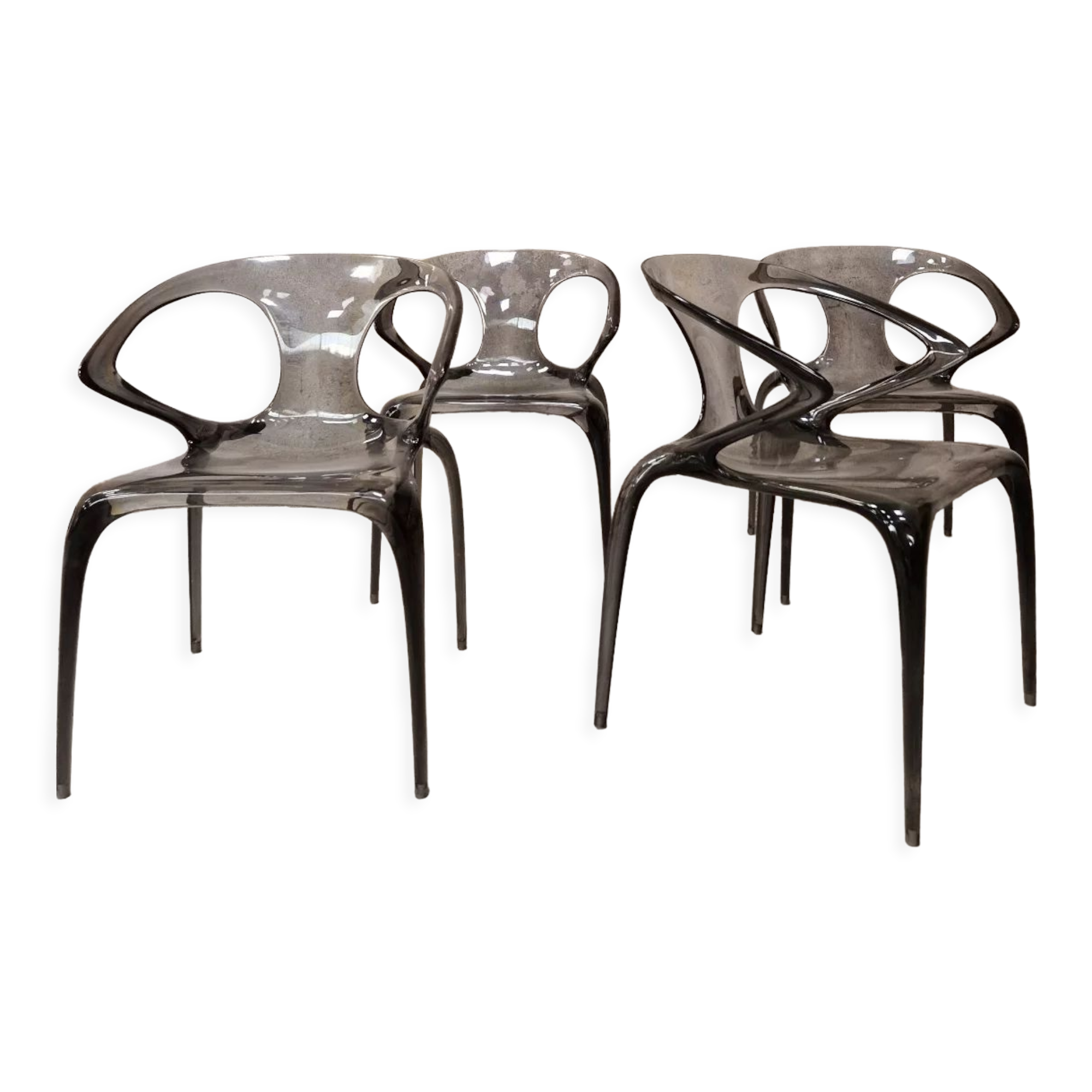 4 chairs Ava bridge design Roche Bobois