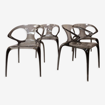 4 chairs Ava bridge design Roche Bobois