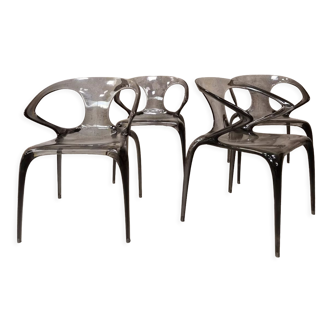4 chairs Ava bridge design Roche Bobois