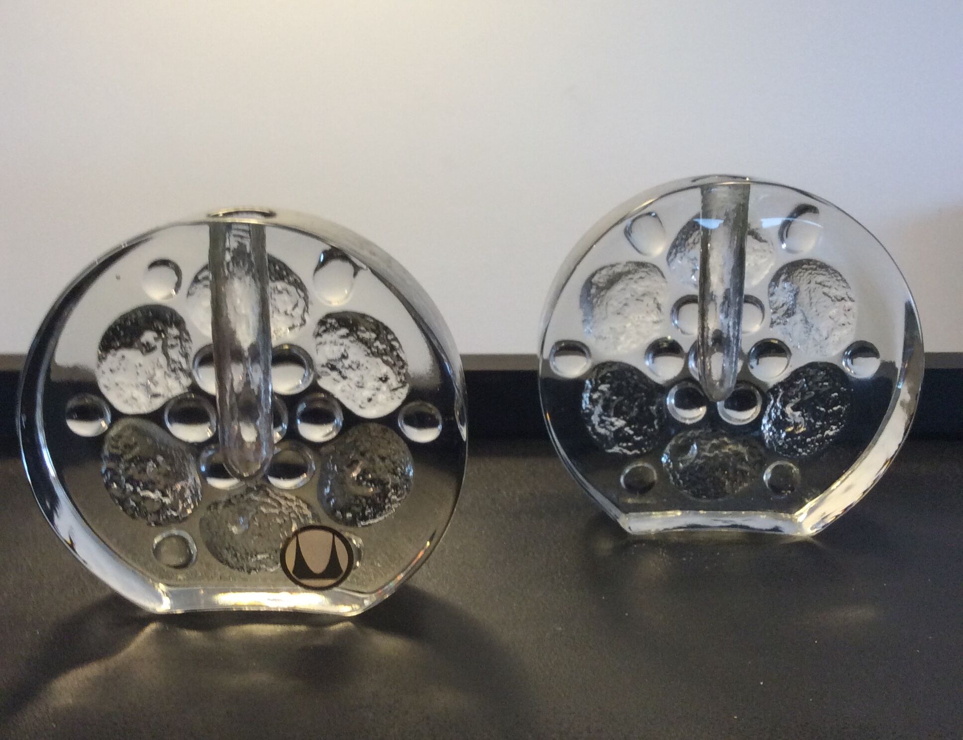 Pair of soliflorous vases Conny Walther for Pukeberg Glasbruck
