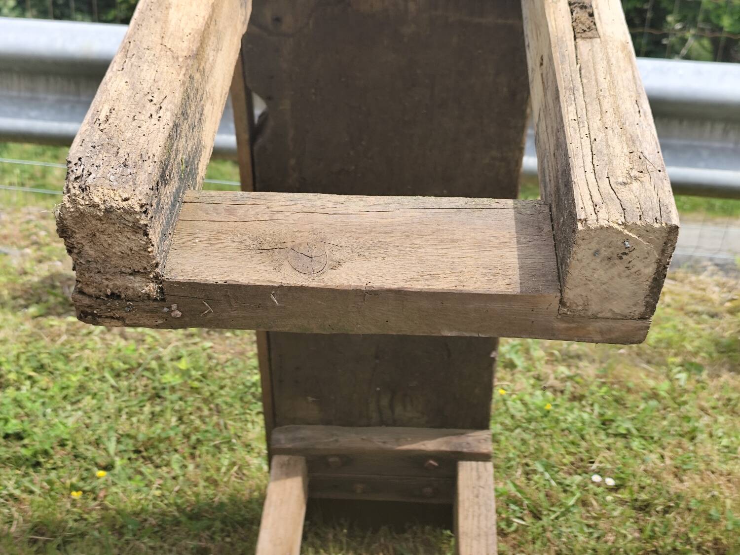 Old small 160 cm carpenter's workbench in solid oak