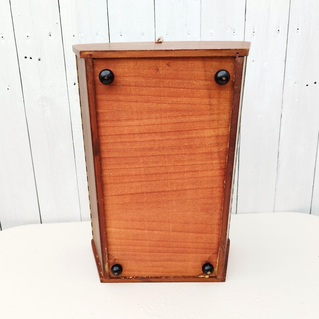 Old sewing box worker varnished wood