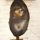 Gilded brass and agate desk lamp by Willy Daro 1980s