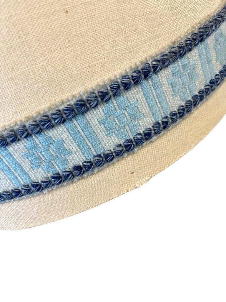 Tall vintage table lamp in blue ceramic / floor lamp