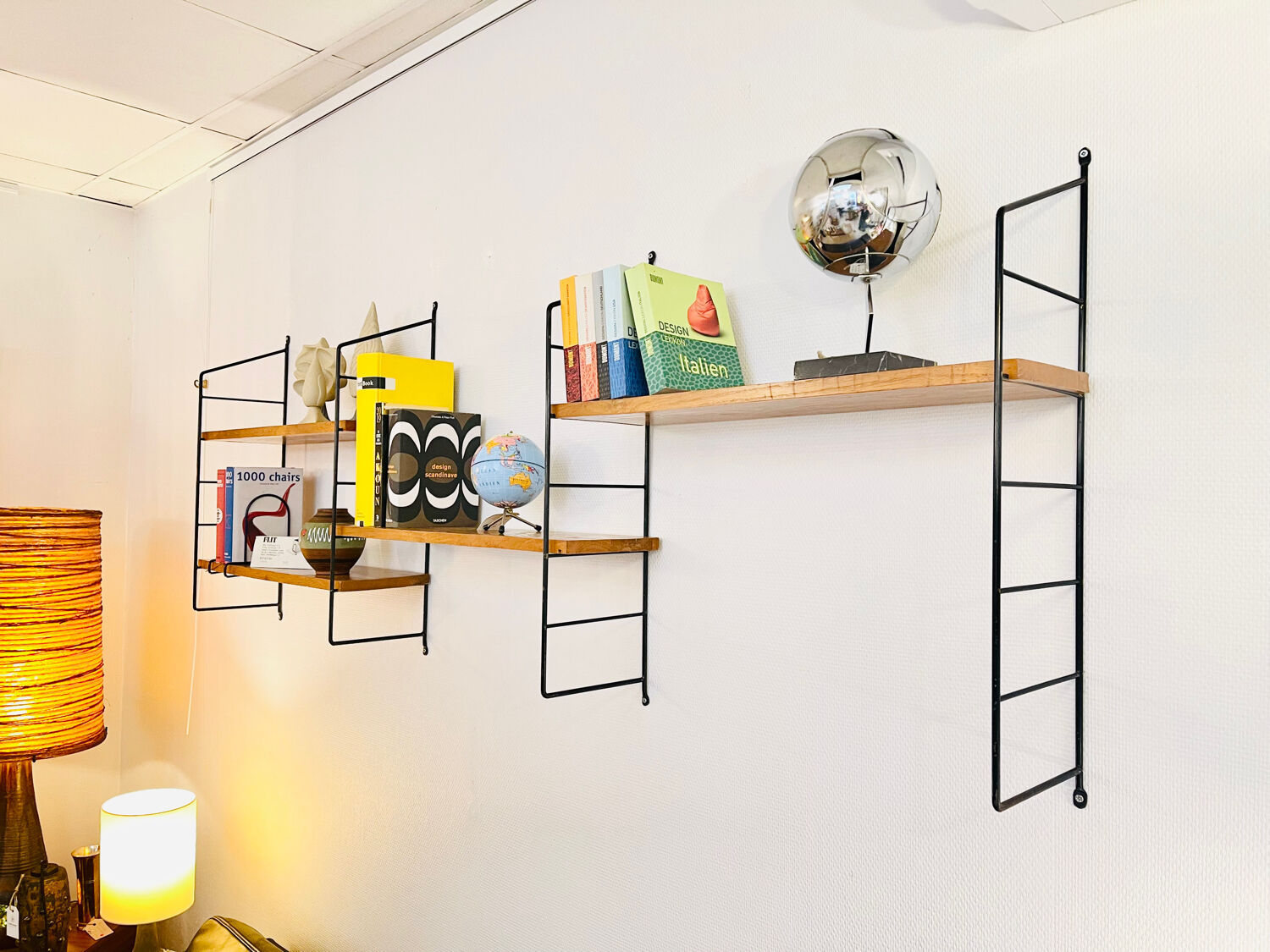 Modular Scandinavian wall shelf, circa 1960