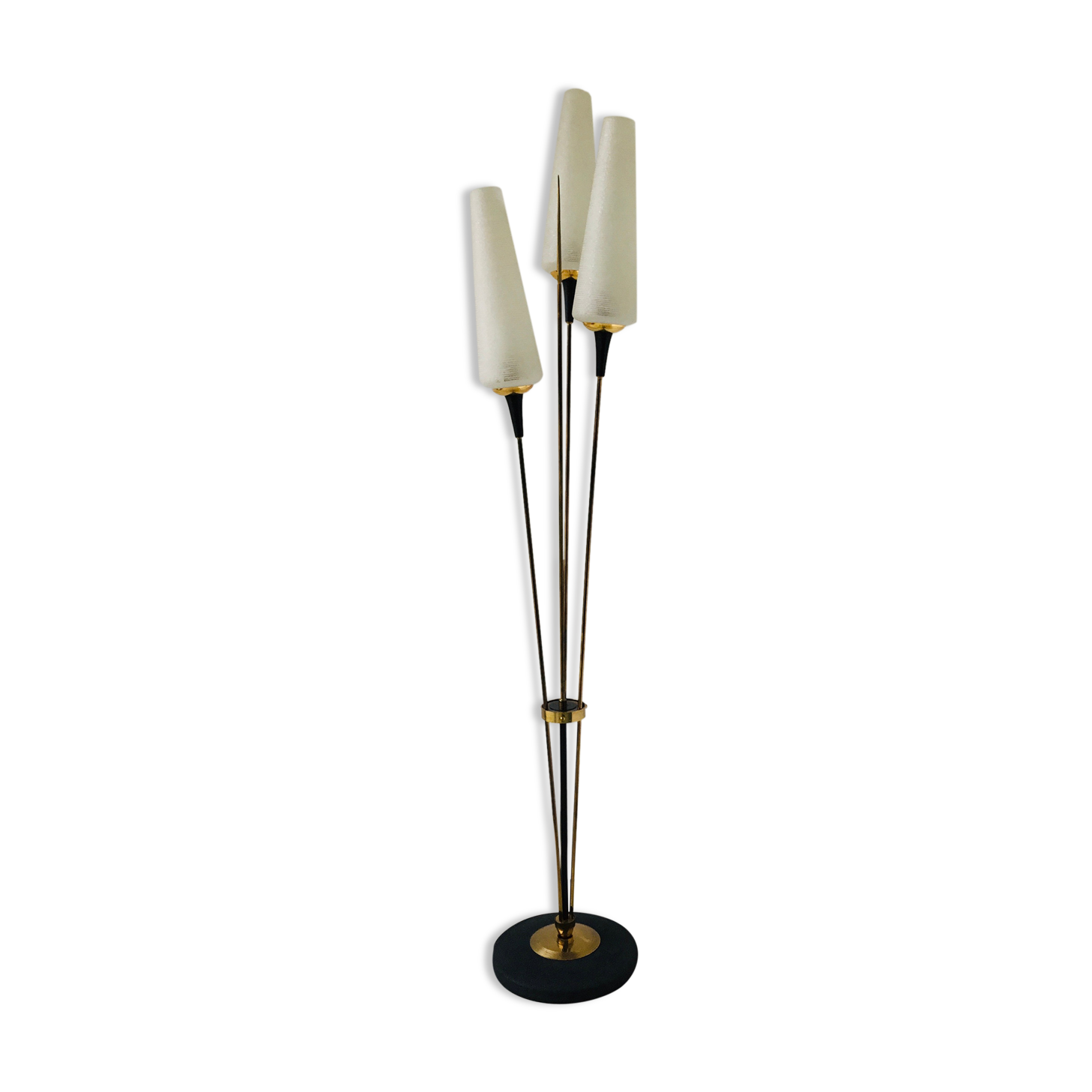 Reed floor lamp with 3 burners of the house Lunel - 1950