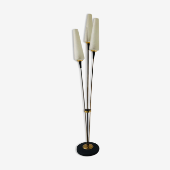 Reed floor lamp with 3 burners of the house Lunel - 1950