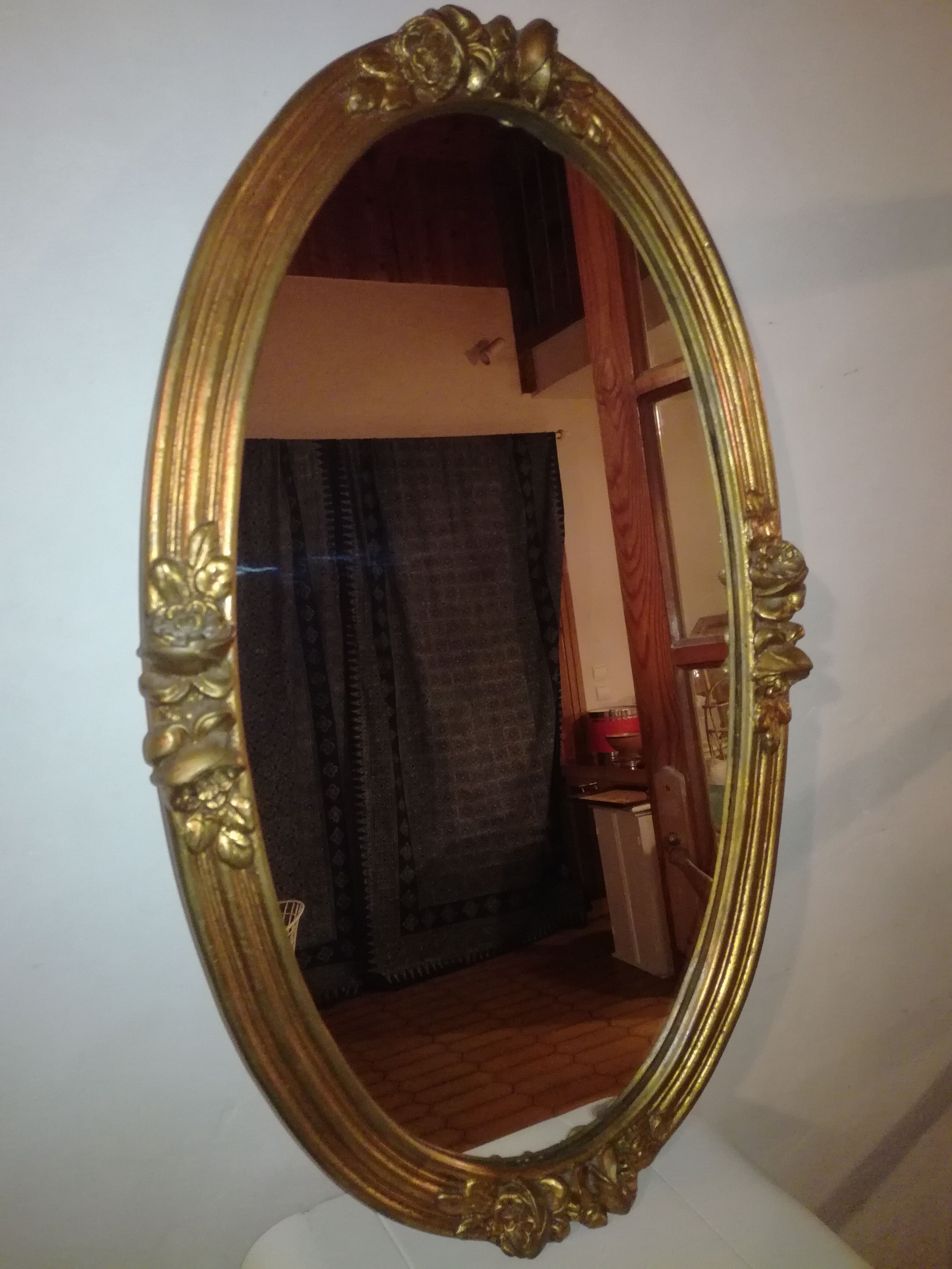 Old mirror with roses