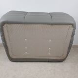 Michel Ducaroy's 2-seater mouse grey leather sofa for Ligne Roset