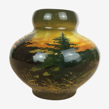 Vase ceramic ball decorations fir trees