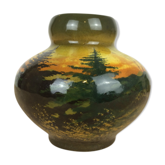 Vase ceramic ball decorations fir trees