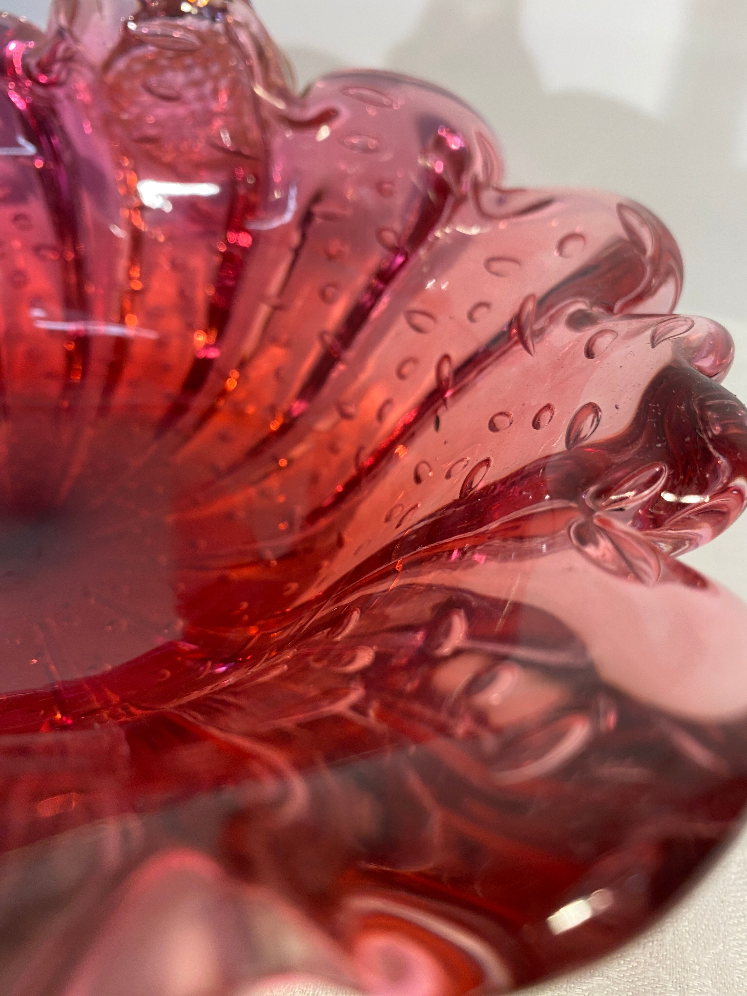 Vintage murano glass basket