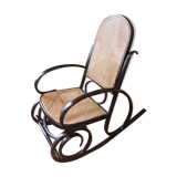 Vintage canneal rocking-chair