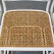 Lot de 4 chaises de salle à manger blanches au design vintage dans le style de Marcel Breuer avec assise en osier