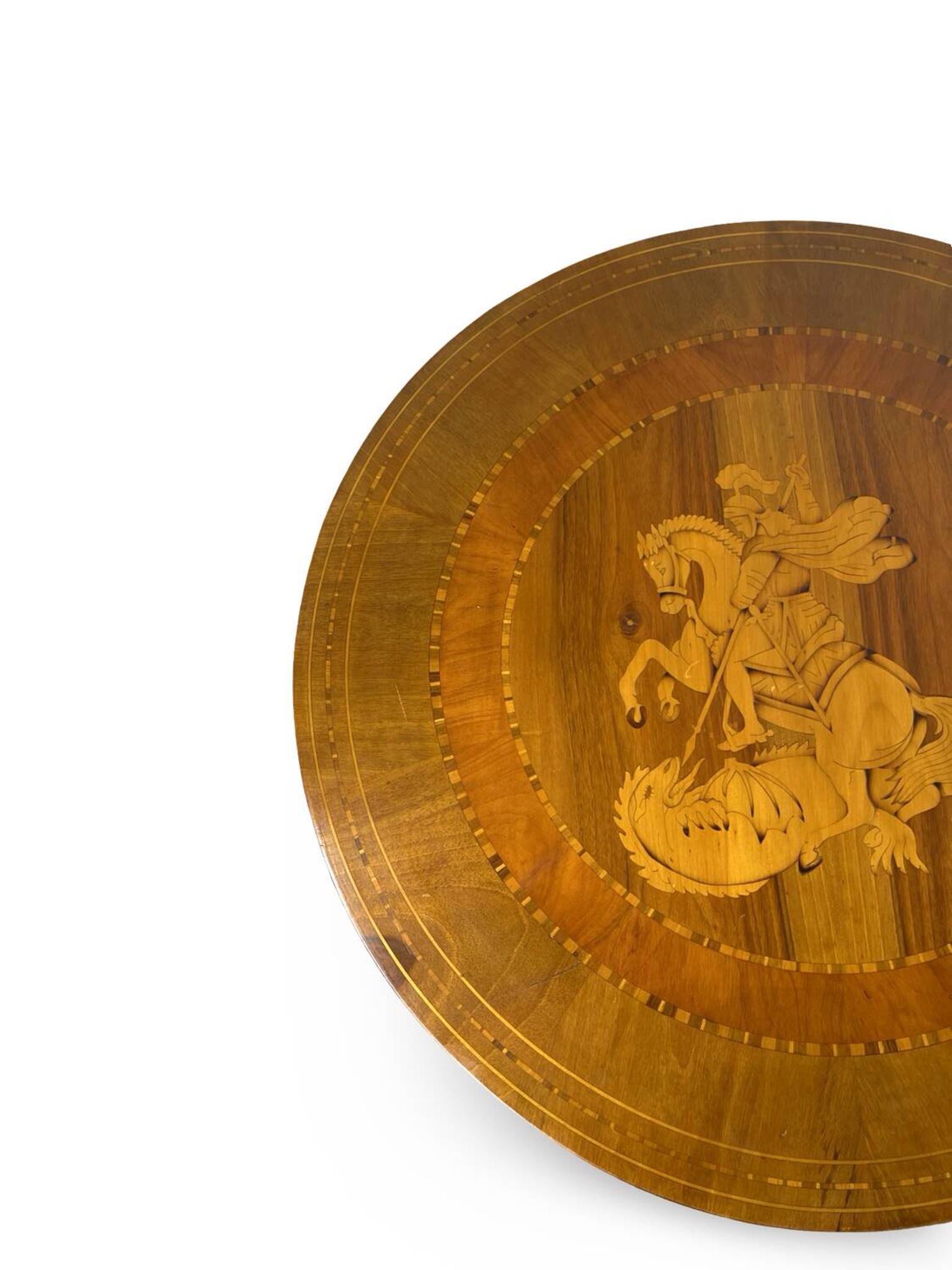 an antique Italian Sorrento occasional table top, from the 19th