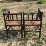 Pair of mulched corner chairs 1930