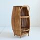 Small barrel-shaped bar cabinet in bamboo and rattan, Italy, 1960s