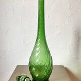 Large green glass bottle / carafe from Empoli, 1960s