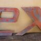 Letter to sign vintage metal 'X '.