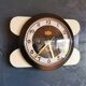 Vintage formica clock rectangular silent wall pendulum "Carrez black white"
