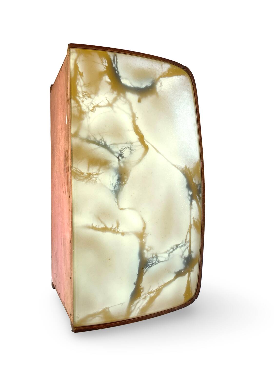 Tables de chevet plaquées en palissandre avec plateau en onyx vert