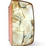 Tables de chevet plaquées en palissandre avec plateau en onyx vert