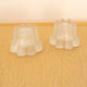 2 matte glass candle holders