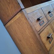 Very large vintage workshop furniture with 30 drawers, haberdashery compartments.