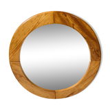 Vintage pine mirror by Glasmäster Markaryd Sweden 1970s