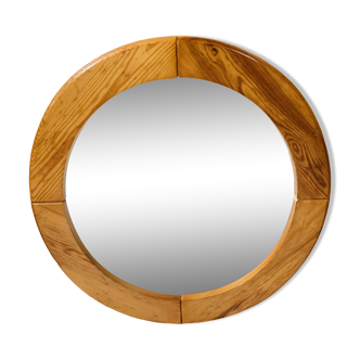 Miroir vintage en pin par Glasmäster Markaryd Suède années 70