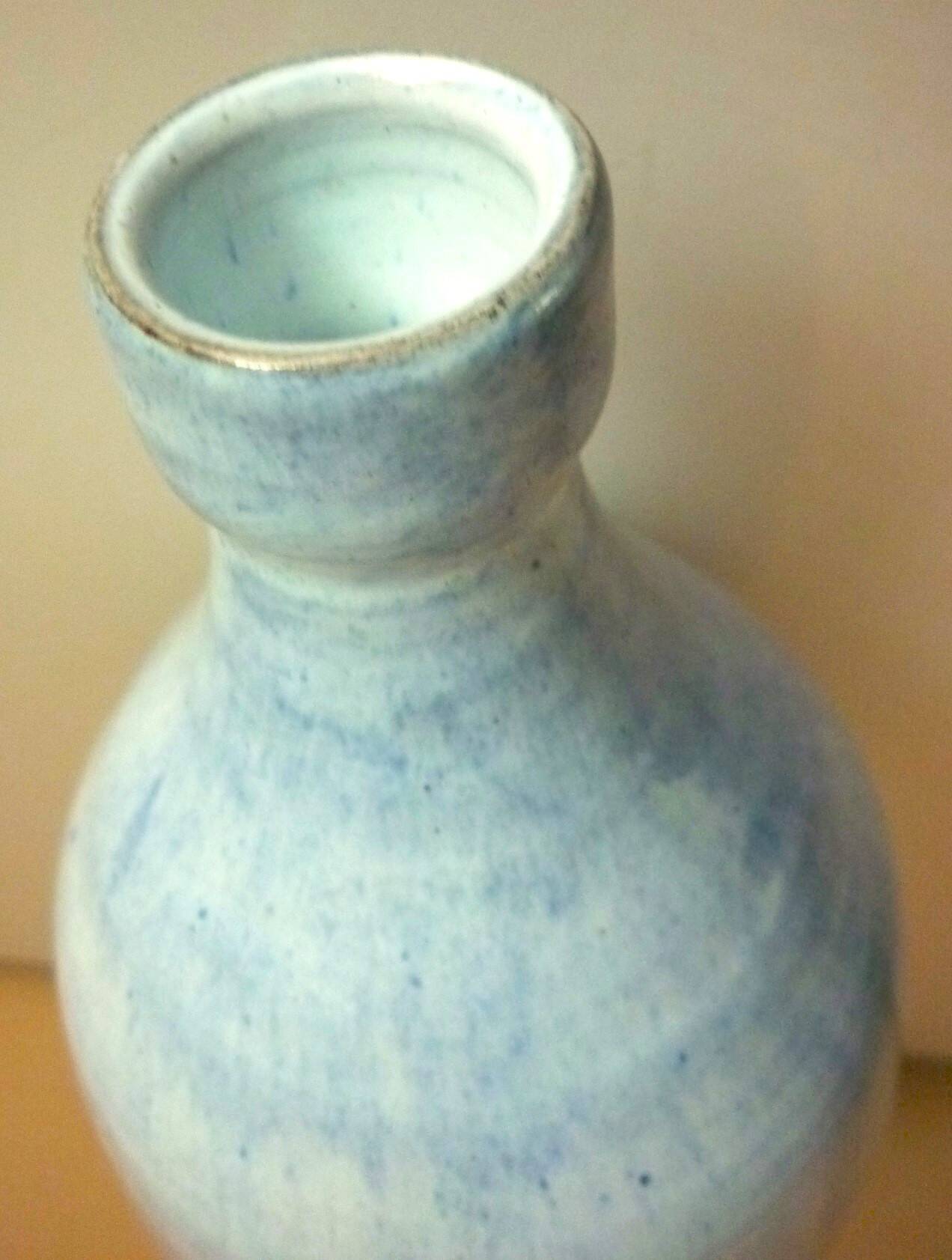 Glazed ceramic bottle vase, dated 1979, signature to be identified