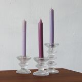 Vintage candlesticks in glass by timo sarpaneva for iittala, 1960s, set of 3
