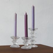 Vintage candlesticks in glass by timo sarpaneva for iittala, 1960s, set of 3