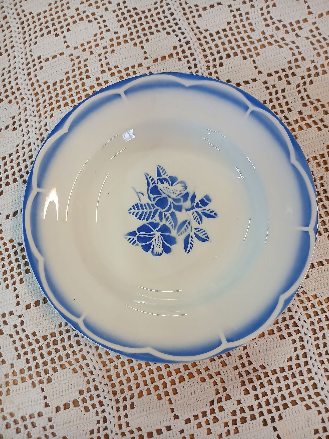 6 mismatched antique soup plates