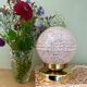 Vintage globe table lamp in pink Clichy glass
